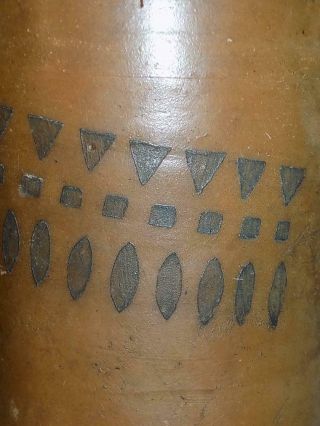 Rare Early Primitive COBALT BLUE Decorated Stoneware Crock North Carolina 7