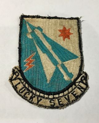 Vintage 1950s U.  S.  Army Lucky Seven 3 7/8” Nike Missile Cloth Patch Insignia