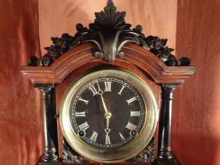 Fantastic Ithaca No 3 1/2 Parlor Calendar Clock 1st model With Matching Shelf 2