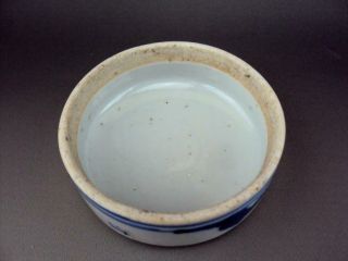 Rare Chinese Antiques Porcelain Oriental Blue White Tea Caddy & Wood Stand 5