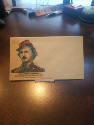 Rare Vintage Us Civil War Envelope Union Col.  Elmer Ellsworth Ny Fire Zouaves
