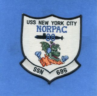 Submarine Uss York City Ssn 696 Norpac 1988 Navy Jacket Patch
