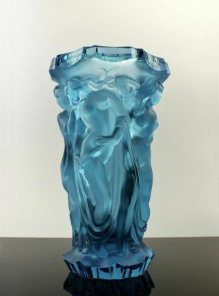 French Art Deco Bohemian Alexandrite Nude Figural Bacchantes Vase