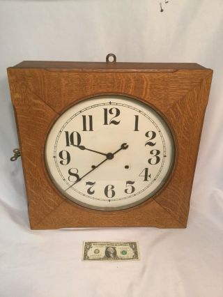 Seth Thomas Hudson - 1920’s Hanging 30 Day Run Antique Clock Solid Wood Runs A - 1