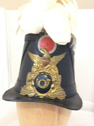 Us Civil War Union Infantry Leather Shako - Federal Chasseur Pattern