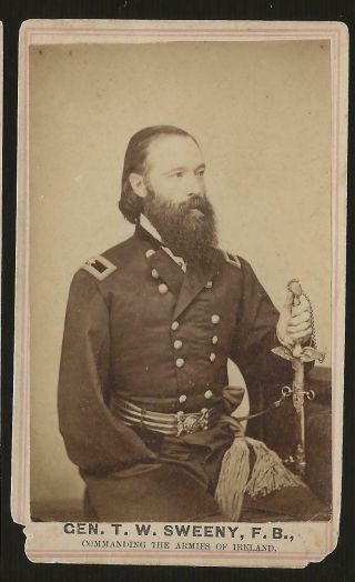 Civil War Cdv Union General Thomas Sweeney Fenian Photo From Invasion Canada