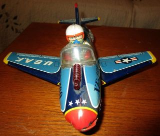 1950 ' S TN JAPAN BATTERY OPERATED XF - 160 U.  S.  A.  F.  MYSTERY ACTION TOY PLANE 4