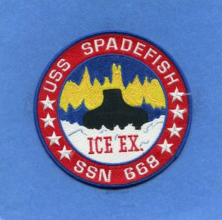 Submarine Uss Spadefish Ssn 668 Ice Ex.  Navy Jacket Patch