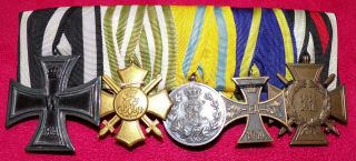 Saxon 5 Medal Bar - Rare Combination Of Awards