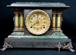 Antique Seth Thomas Adamantine Shelf Mantle Clock 295e Circa 1880 