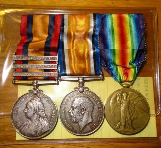 Wwi British War & Victory,  Boer War Qsa Medal Grouping E.  Africa L.  C.  /s.  A.  C.