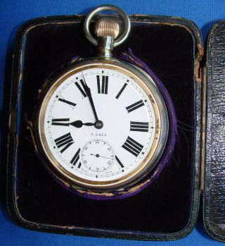 Swiss Made " 8 Day " Travel Clock With Fitted Case - Minty Example