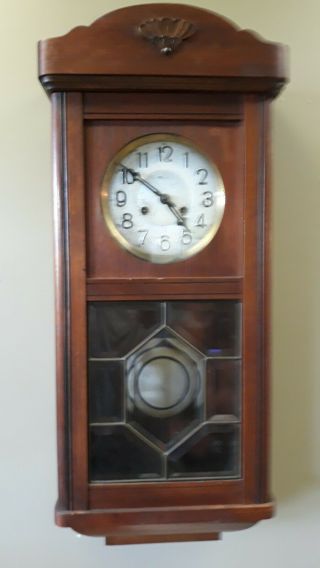 Antique German Kienzle Bim Bam Spring Driven Wall Clock.