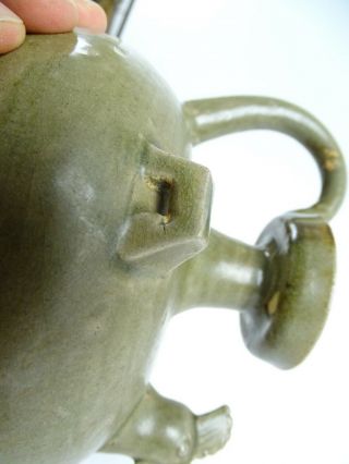 Old Chinese Lonquan Celadon Glazed Zoomorphic Kendi Water pot China 10