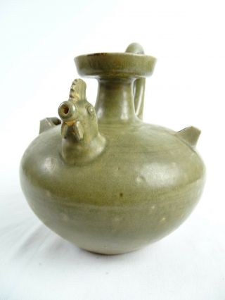 Old Chinese Lonquan Celadon Glazed Zoomorphic Kendi Water pot China 4