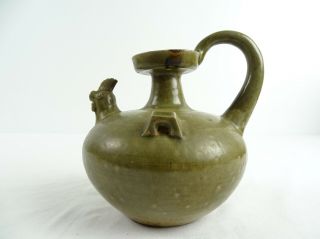 Old Chinese Lonquan Celadon Glazed Zoomorphic Kendi Water pot China 6