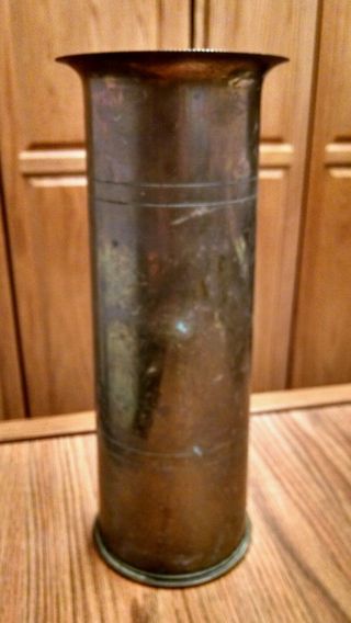 Vintage Ww I Trench Art Shell Case Vase,  18 Pr Ii