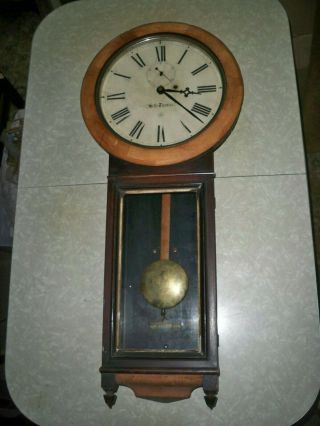 Antique Seth Thomas 1 Regulator Weight Driven Clock For Restoration Rare