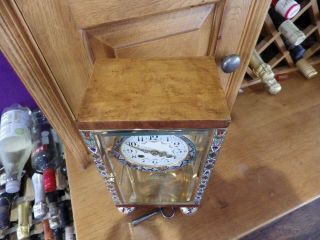 French Crystal Regulator Mantle Clock With Enamel Work Very Rare case Style 1890 6