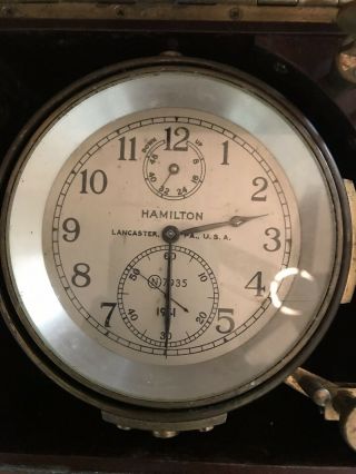 Vintage Marine Ships Chronometer,  Hamilton Model 21