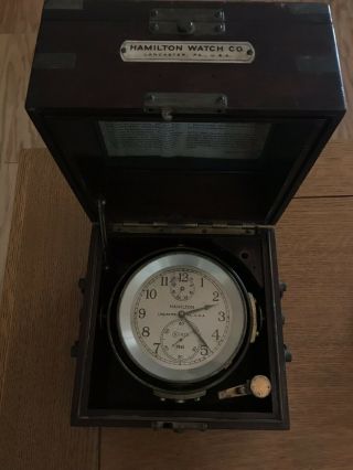 Vintage Marine Ships Chronometer,  Hamilton Model 21 3