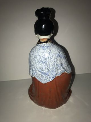 Large Early 20th C.  Antique Chinese Porcelain Geisha Figurine Marked 10 