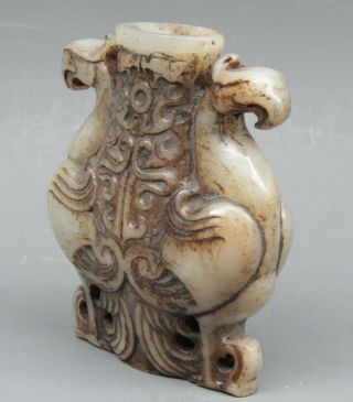 Chinese Exquisite Hand - carved bird Carving Hetian jade statue 2