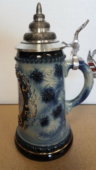 King Werk Department of the Air Force USA Beer Stein Cobalt Blue w/COA 4