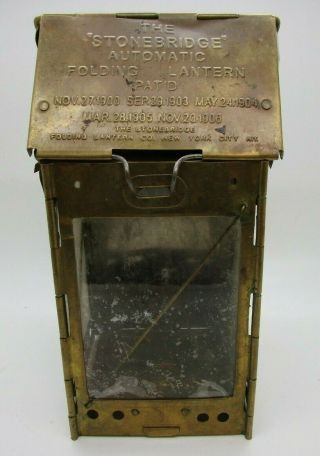 The " Stonebridge " Automatic Folding Lantern | 100 Years Old,  Brass,  York,  Us