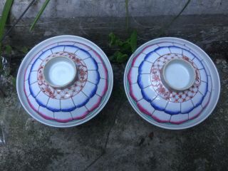 Old Chinese Antique Famille Rose Porcelain Bowls Porcelain 19th 8
