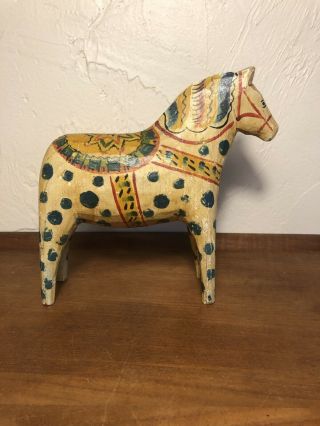 Rare Antique Primitive Carved Wood Dala Horse Vintage Early