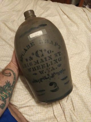 1800s 3 Gallon Salt Glazed Wiskey Bottle Very Rare,  Moonshine Bottle Mcabe Kraft