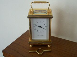 Lovely 20th Century Heavy Brass Carriage Clock 8 Day By John Morley