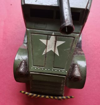 1950s Sankei US Army Anti Aircraft Friction Tin Litho Gun Truck - Made in Japan 10