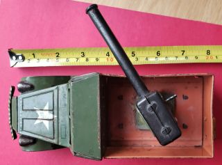 1950s Sankei US Army Anti Aircraft Friction Tin Litho Gun Truck - Made in Japan 9