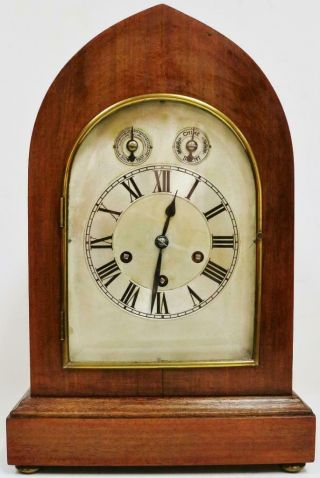 Antique German 8 Day Lancet Top 3 Train Musical Westminster Chime Bracket Clock