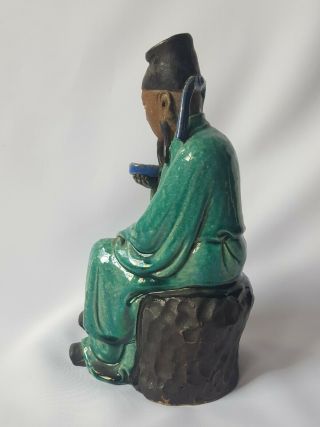 Antique Chinese Porcelain Stoneware Philosopher Shiwan Mudman Large Figurine 6