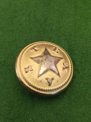 Civil War Era Texas Militia Confederate Button Superior Quality Back Mark