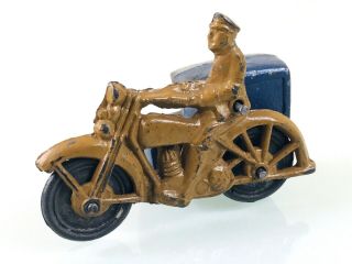Barclay,  Manoil,  Slush,  Cast Toy Motorcycle Cop? Delivery? With Sidecar,  2.  5 "
