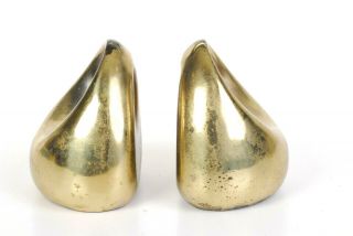 Vintage Mid Century Ben Seibel Jenfred - Ware Brass Look Orb Bookends