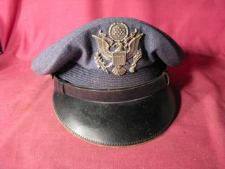 Us Air Force Officers Dress Blue Uniform Visor Hat Service Cap