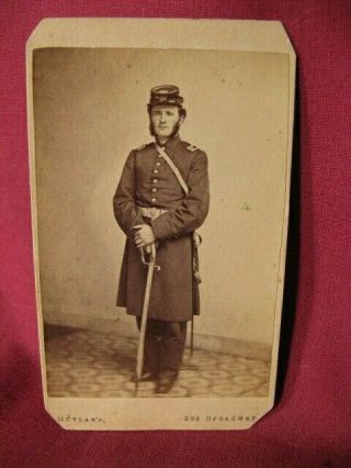 Ided Cdv Photograph Of Civil War Soldier Member 53rd York Volunteers