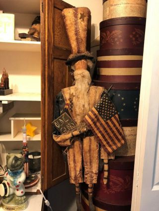Primitive 4 Th Of July Uncle Sam Doll