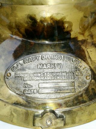 Diving Helmet Us Navy Mark V Vintage Brown Antique Scuba Deep Marine Gift 7