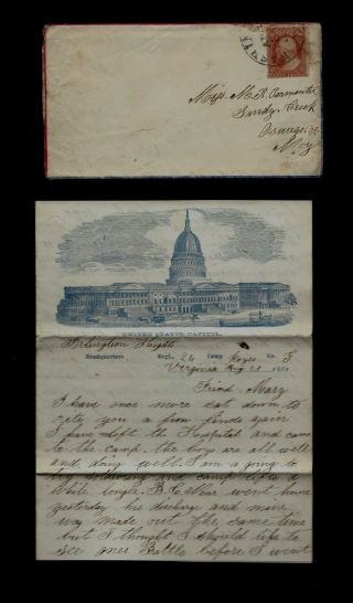 24th York Infantry Civil War Letter - President Lincoln Troop Review Etc