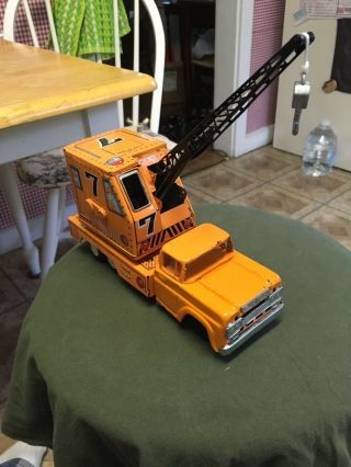 Vintage 1960 ' s Tin Friction,  late 50 ' s,  Ford Crane Truck,  Japan 2