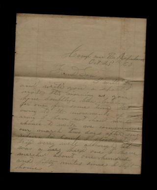53rd North Carolina Confederate Civil War Letter - Camp Near The Rappahannock