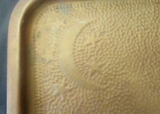 1890 ' s ARTS & CRAFTS HAMMERED COPPER TRAY MOON & STARS DESIGN BY J PICARD LONDON 3