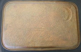 1890 ' s ARTS & CRAFTS HAMMERED COPPER TRAY MOON & STARS DESIGN BY J PICARD LONDON 4
