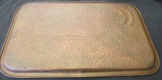 1890 ' s ARTS & CRAFTS HAMMERED COPPER TRAY MOON & STARS DESIGN BY J PICARD LONDON 5